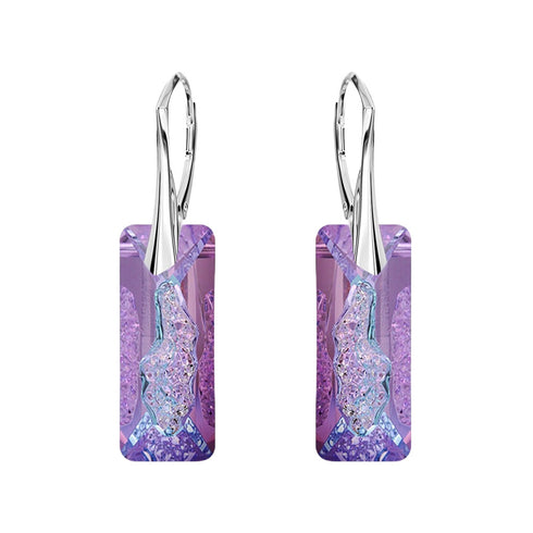 Серебряные серьги "Augošais Kristāls II (Vitrail Light)" с кристаллами Swarovski™